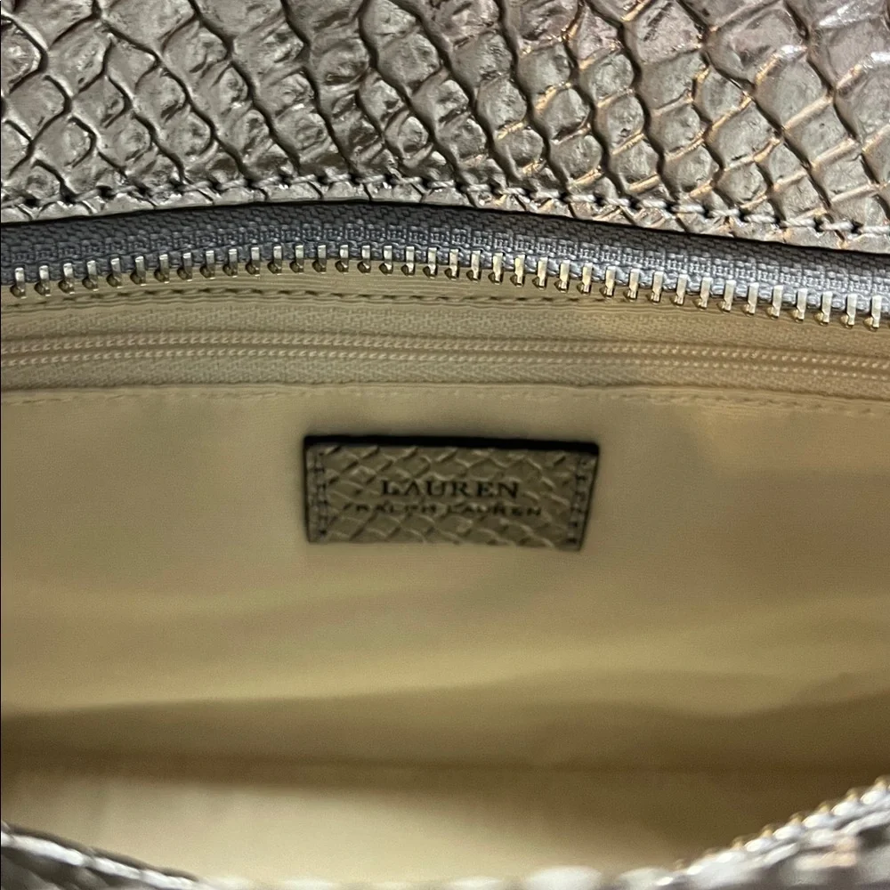 Ralph Lauren metallic handbag. Adjustable shoulder strap. Snakeskin print. NWT! - Picture 4 of 10